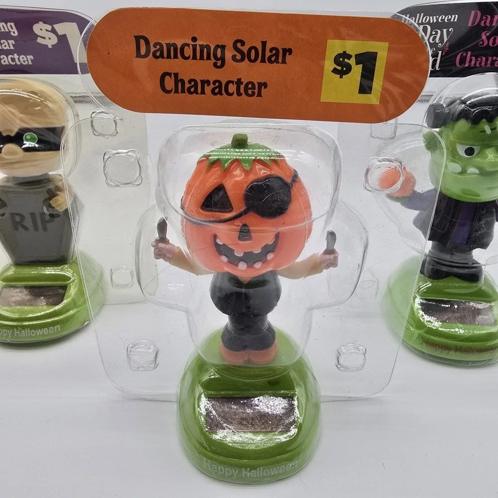 Lot 4 Solar Power Dancing Halloween‎ Figures 2 Pumpkin Frankenstein Zombie Ghost